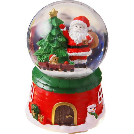 Jeffergarden Bote à musique de nol, décoration musicale de nol, artisanat en résine pour étudiants et enfants, grand Train d'ours avec lumières de neige, musique, 2022 (1/5)