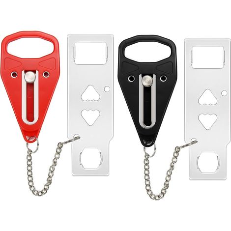 Paquete de 2 cerraduras portátiles para puertas, que ofrecen privacidad y seguridad en el hogar, hotel y apartamento, evitando entradas no autorizadas.