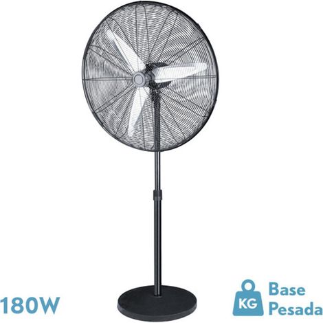 Ventilatore de piede alarcon 180w nero 3vel 65d 3asp argento alluminio orientabile e oscillante