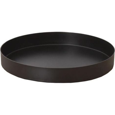 Plateau à bougie rond en métal noir, plat de service décoratif style ferme moderne (7,8 pouces) (1/5)