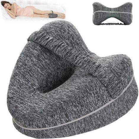 Oreiller orthopédique pour les jambes - Marque - Modèle - Mousse à mémoire de forme - Blanc - Asymétrique (1/4)