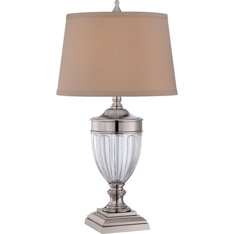 Lampada da tavolo lampada laterale lampada soggiorno metallo vetro nichel H 80cm 1 fiamma