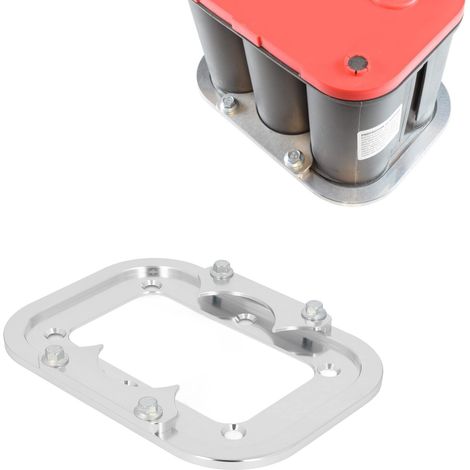 Support de fixation pour plateau de repositionnement de batterie en alliage d'aluminium compatible avec les batteries Optima 34, D34 et D34M (BT-1011-1-S). (1/5)