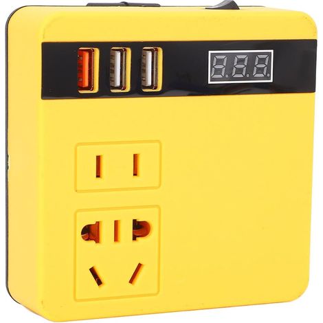 Onduleur de Batterie Portable 120W Onduleur DC-AC sans Fil avec Affichage de la Tension et 3 Ports USB pour Petits Appareils électroménagers et Camping (1/5)