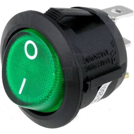Interruttore a bilanciere verde 10a/250vac Of-on R13112b02bg