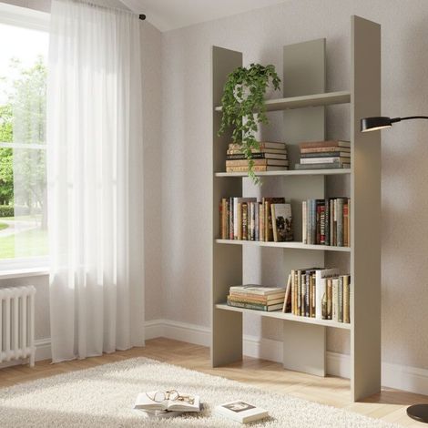 Libreria versatile: design moderno, montaggio facile, ideale per soggiorno, studio e cameretta - Ecru cappuccino