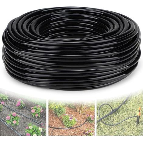 Tuyau d'Arrosage Goutte à Goutte 50m, Tuyau d'Arrosage Goutte à Goutte 4mm Micro Drip Conduite d'Eau Plastique pour Jardin, Potager, Industrie (1/5)