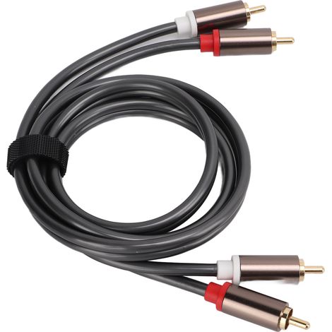 Câble RCA Subwoofer 1 mètre, Connexion Audio Ampli Haut-Parleur, Double Mâle (1/5)