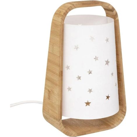 Lampe à Poser Enfant Étoiles Ajourées 26cm Blanc (1/3)