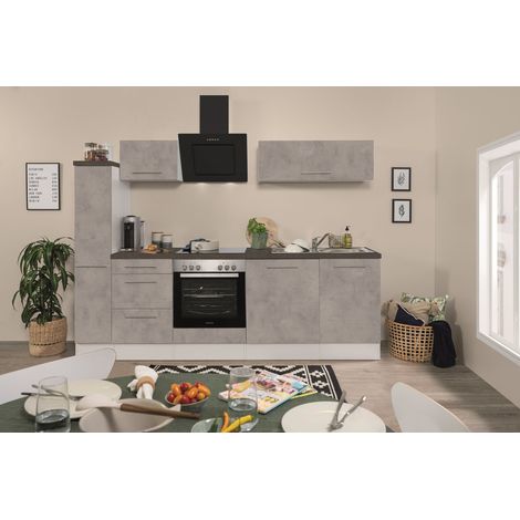 Cuisine Kitchenette Béton Amanda 250 cm Respekta Premium