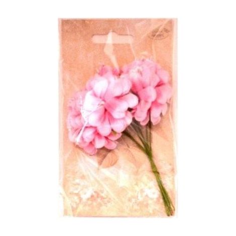 Hellrosa Stoffblumen, 4 cm, 6 Stück