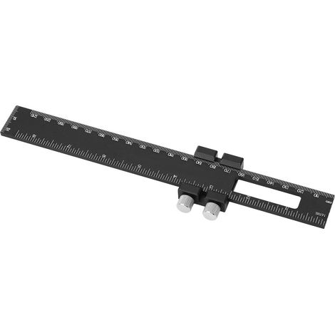 Aluminium-Winkelmaßstab für Holzbearbeitung, verstellbarer Schiebeanschlag, zum Nachzeichnen und Markieren, metrische und Zoll-Skala, 20 cm. (1/5)