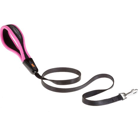 Ferplast ERGOFLUO G Guinzaglio per cani in nylon con impugnatura imbottita.. Variante G25/120 - Misure: 25 mm x L 120 cm - Fucsia