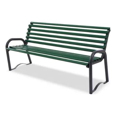 Panca Bologna 622 metallo zincato schienale braccioli 158x57x72h colori vari - Grigio micaceo/RAL 6005