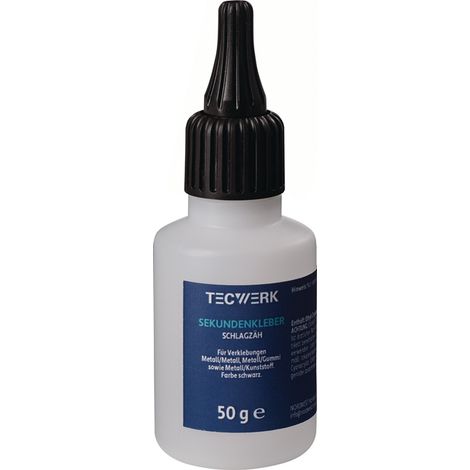 TECWERK Sekundenkleber schlagzäh 50g schwarz Flasche TECWERK