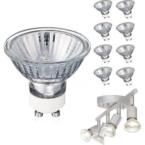 Ampoule halogène GU10 35/50 watts à réflecteur, blanc chaud, à intensité variable, ampoules halogènes GU10 35/50 W.
