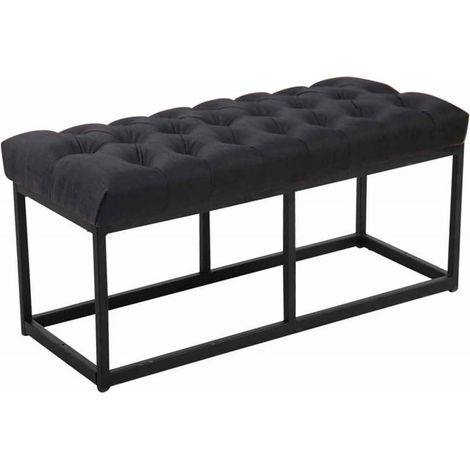 Sitzbank Amun Stoff mit schwarzem Gestell schwarz 100 cm