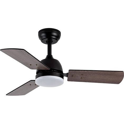 Ventilateur CC de 20 W, 3 pales, 6 vitesses, 3000 K, 4000 K, 6500 K, 2350 lm, télécommande, mémoire et minuteur, idéal pour climatisation. (1/5)