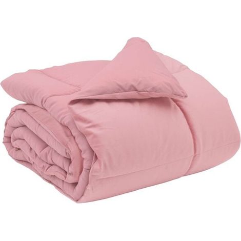 Couette d'hiver matelassée, rose, 135 x 200 cm, microfibre. (1/5)