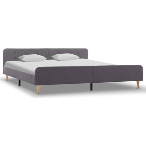 Maison Exclusive - Bettgestell Hellgrau Stoff 180×200 cm