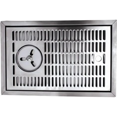 Tropfblech Abtropfblech Tropfschale en Acier Inoxydable CNS pour Douche à Verres Encastrable 480 x 313 mm avec Bordure et Évacuation