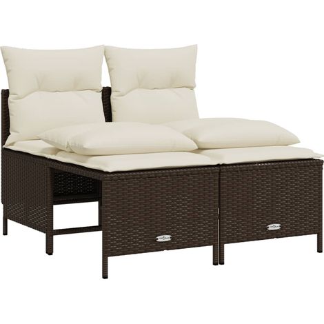 Maison Exclusive - Set Divano da Giardino 4 pz con Cuscini Marrone in Polyrattan (1/5)