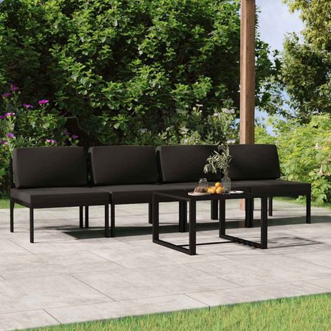 vidaXL Salon de jardin 5 pcs avec coussins Aluminium Anthracite (1/5)