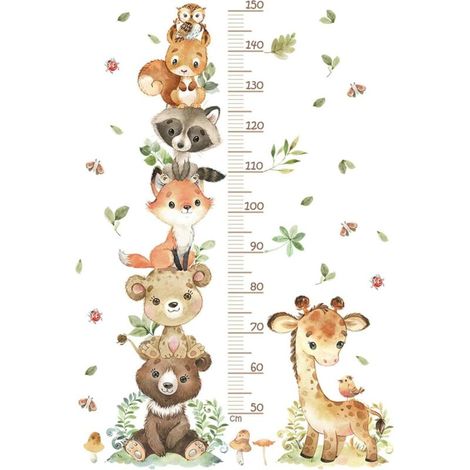 Bardusch-Toise murale stickers animaux forêt 50-150 cm mesure croissance garçons filles (1/5)