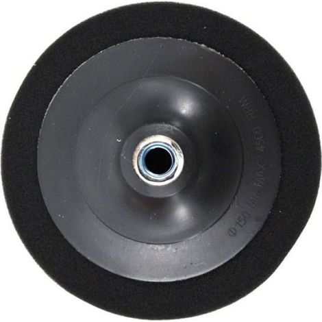 Disque De Polissage - 150 mm - Éponge Noire Souple - Filetage M14 - Pour Meuleuses D'angle Et Perceuses - 1 Pièce