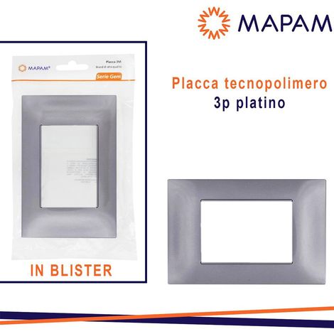 PLACCA 6003-20 3P PLATINO/VMR-PLN IN BLISTER