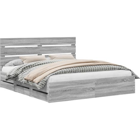 Maison Exclusive - Bettrahmen Graues Sonoma 180 x 200 cm Ingenieu