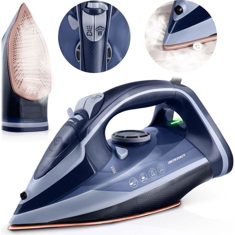 Ferro da stiro a vapore 3000W, piastra in ceramica, uso verticale