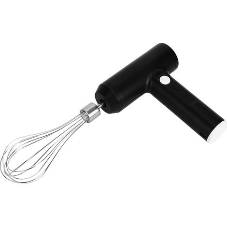 Batteur électrique sans fil rechargeable (avec batterie intégrée) pour crème, lait, café, USB, haute puissance, gris, mousseur à œufs domestique (1/5)