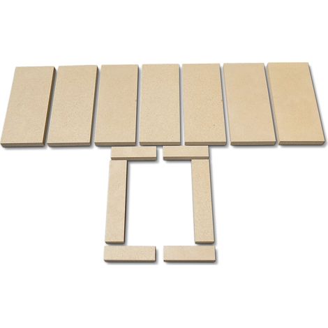 Habillage de foyer pour poêles à cheminée UNI-1064 de Techfire - vermiculite - 13 pièces