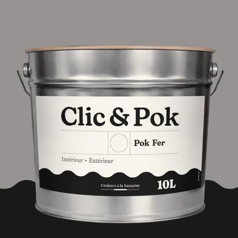 Peinture Fer Antirouille – Métal Extérieur Intérieur, Satinée, Protection Rouille - 10L - RAL 7036 - Gris platine
