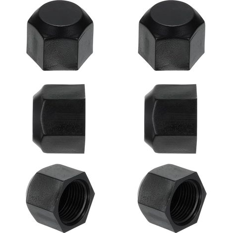 Capuchon en plastique 1/2", filetage femelle 3/4-16UNF 6 pièces Raccord de tube à bride SAE 45 degrés Capuchon de valve Bouchon d'arrêt pour Ligne de gaz hydraulique, noir (1/5)