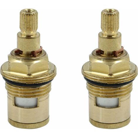 Tête a Disques Céramique Cartouches Céramique, Faucet Valve Top Universelles de Rechange pour Robinet en Laiton pour Cusine, Salle de Bain (Chaud et Froid) (1/5)
