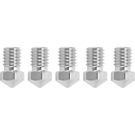 Buses d'imprimante 3D, filetage M6, filament de 1,75 mm, plaquées cuivre, pièces de tête d'impression d'extrudeuse, accessoires 0,5 mm (1/5)