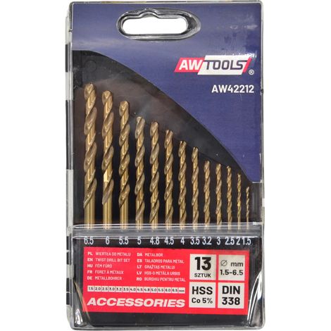 Bohrer awtools cobalt drill bit set 13 Stück hitzebeständig (1/2)