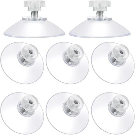 royaluxe-Ventouse Ø 40mm, 8 PCS Ventouses M5 Threads Stainless Steel, Ventouses avec écrou moleté Clair pour fenêtre de Voiture, Porte-Brosse à Dents, étagère de Douche, Porte-Savon, Camping (1/4)