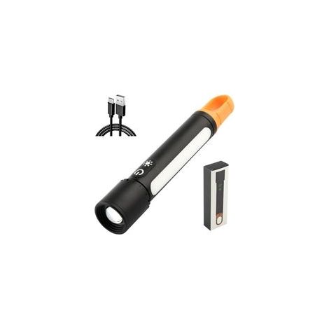 Lanterne de camping – Lampe torche avec projecteur – Lanterne LED rechargeable – Orange (1/5)