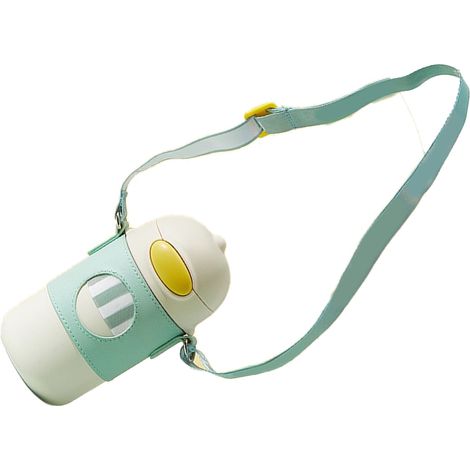 320-ml-Thermosbecher mit Silikonstrohhalm, Kinderbecher zur Wärmespeicherung, innen aus Edelstahl 316, weiß, 320 ml (1/5)