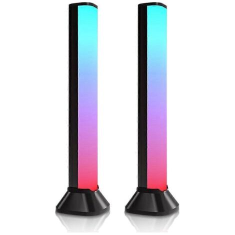 Bande LED d'ambiance pour voiture, lumière rythmique colorée, lampe décorative, musique, activation rythmique - Pack de 2 (1/5)