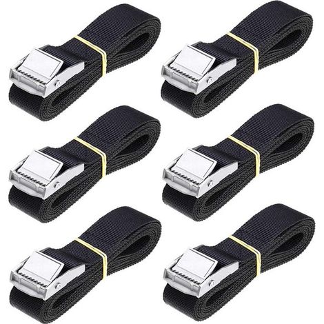 Correas de sujeción ajustables - Correas cortas para bicicleta, motocicleta y equipaje - Juego de 6 (1 m) (1/5)
