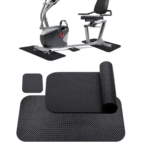 Tapis Anti-Dérapant Pour Vélo Couché - 25 x 11,8 Pouces + 4 x 4 Pouces - Protection Sol - Lot de 3 (1/3)