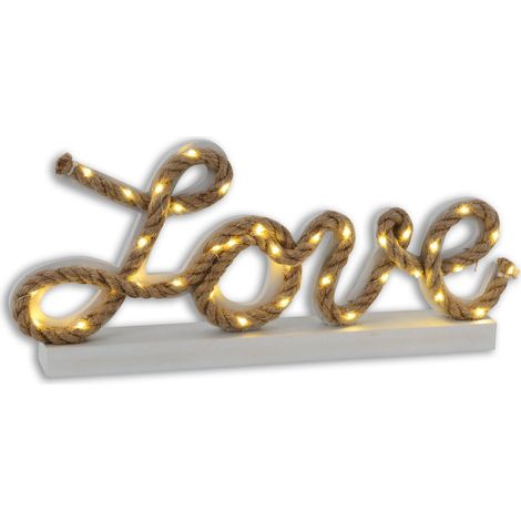 Lampe à poser LED décorative design Love pour ambiance chaleureuse, hauteur 20 cm - PANGIVO (1/4)