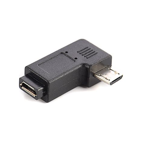 Right-angle micro5P male to micro5P female adapter for Android mobile phone, enabling data transmission. (1/5)