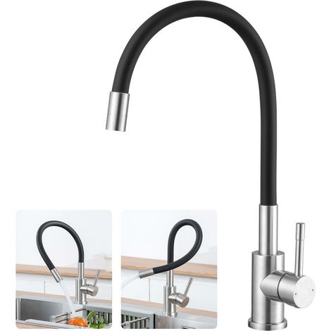 CECIPA MAX Wasserhahn Küche Flexibler, Küchenarmatur mit Flexibler Auslauf, Hochdruck Mischbatterie Küche 360° Drehbar, mit wassersparendem Aerator