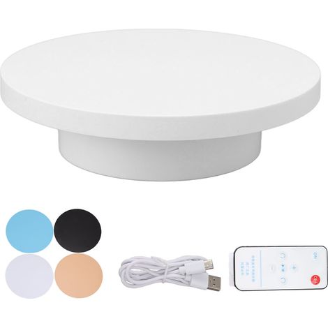 Plateau tournant électrique 360° pour photographie produit, rotatif, rechargeable, télécommande, charge 3kg, blanc, diamètre 15cm (1/5)