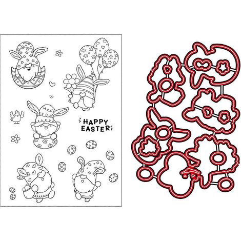 Osterstempel-Set mit Stanzformen und Schablonen zum Selbermachen für Scrapbooking und Prägen